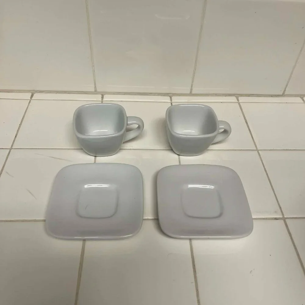 Crate & Barrel cups and saucers